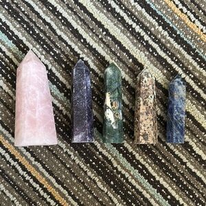 Set of Five Crystal Towers